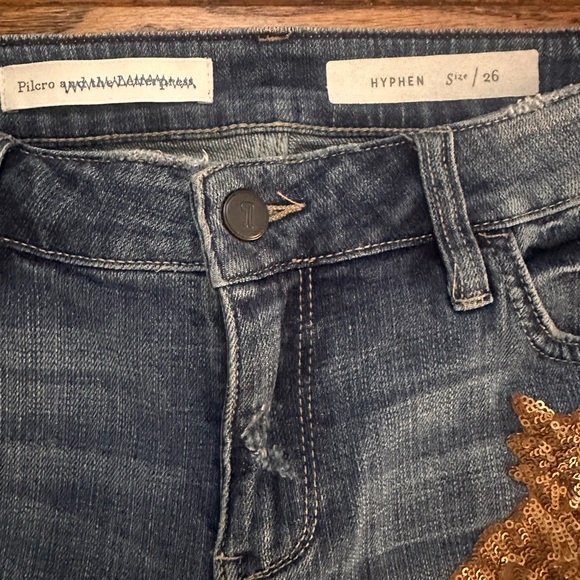 Anthropologie Pilcro Hyphen Embellished Crop Jeans Size 26 🌟 - Picture 5 of 7